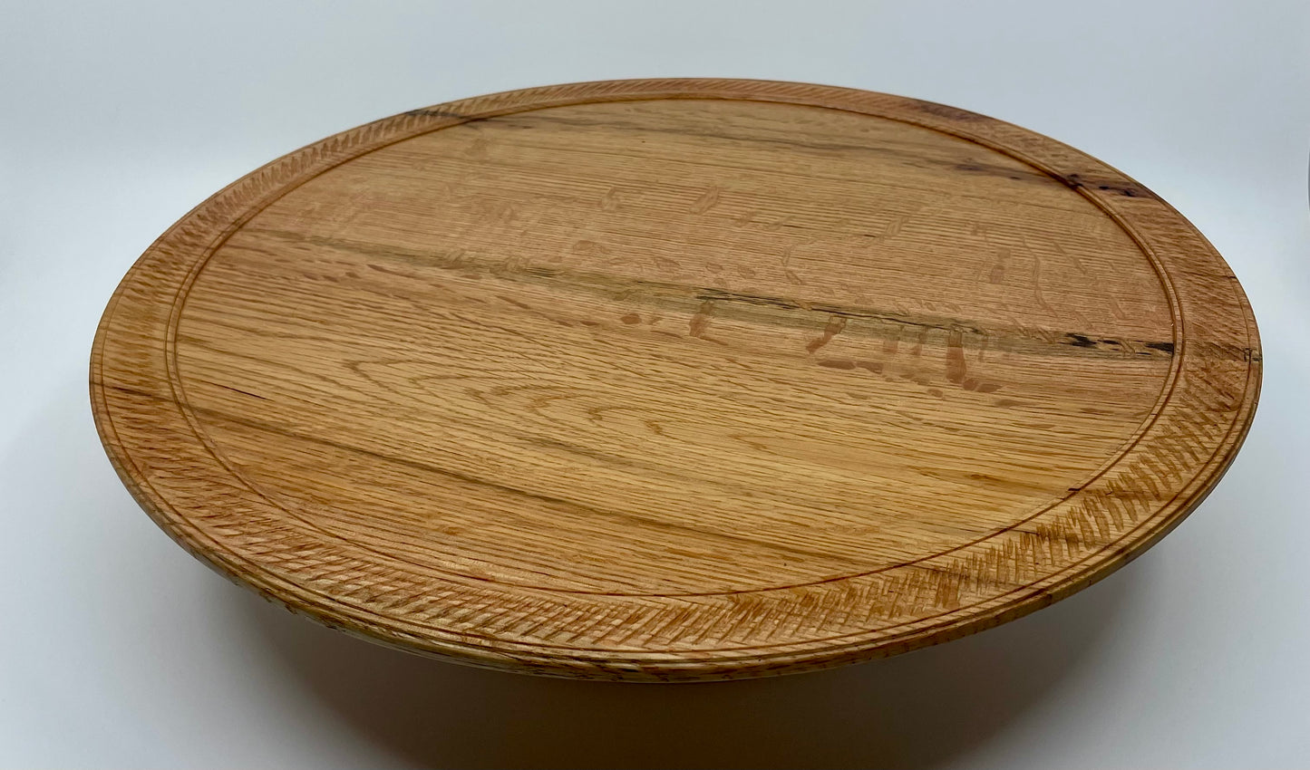14” Textured Rim Red Oak Platter
