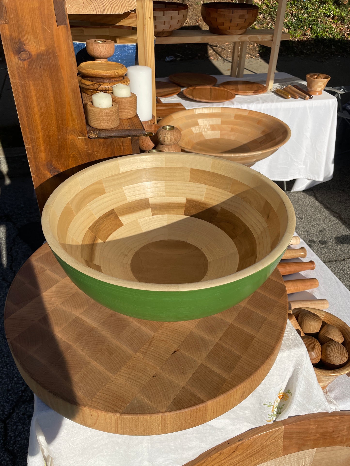 14” Tavern Green Poplar Bowl