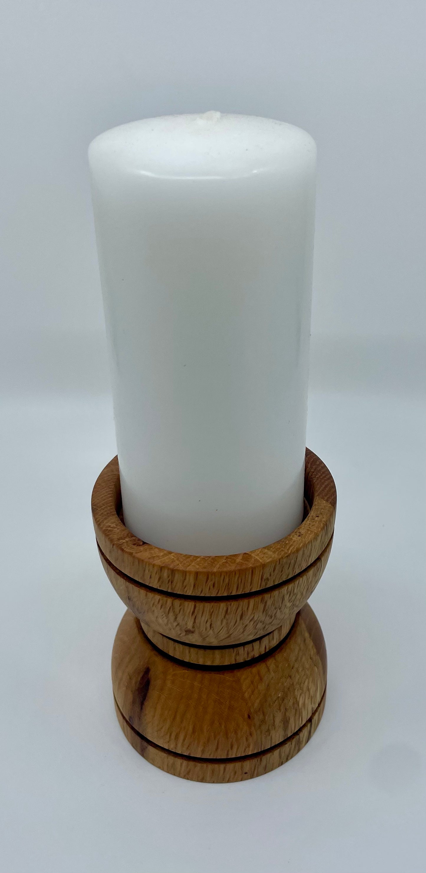 Red Oak Pillar Candle Holder