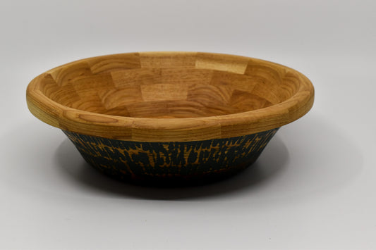 Hickory Bowl with Carved Texture