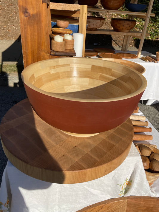 14” Barn Red Poplar Bowl