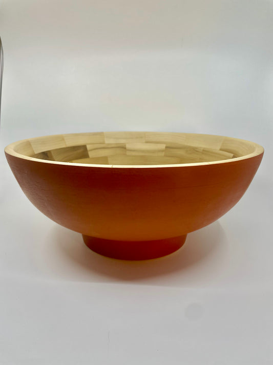 14” Orange Ogee Poplar Bowl