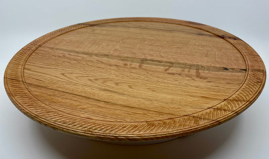 14” Textured Rim Red Oak Platter