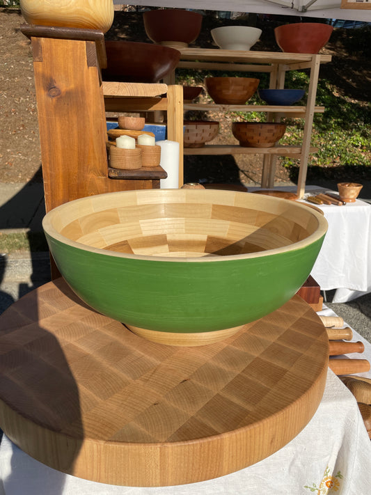 14” Tavern Green Poplar Bowl