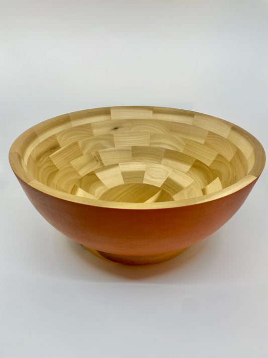 14” Orange Footed Poplar Bowl